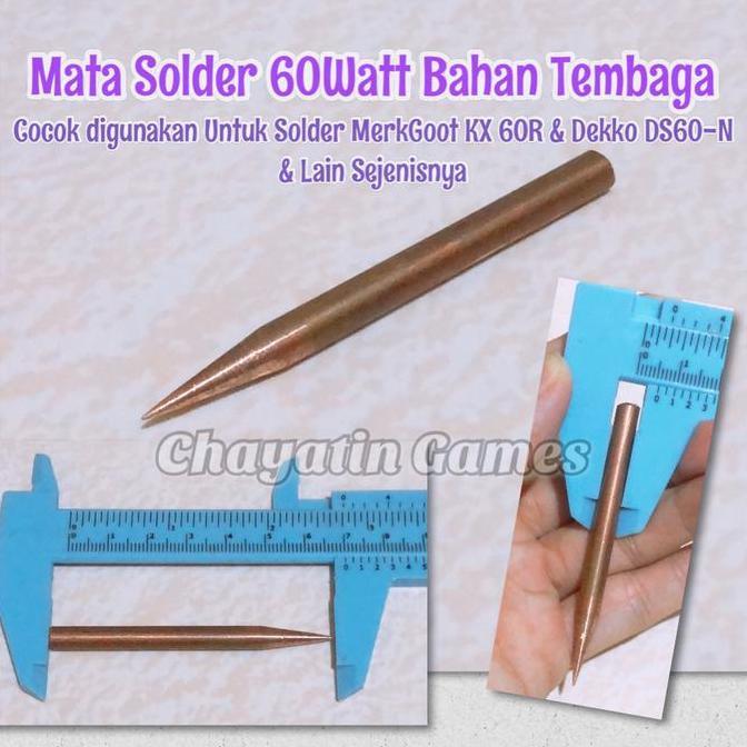 Weldeflow- Mata Solder 60 Watt Bahan Tembaga Cocok Untuk Solder Dekko & Goot 60W