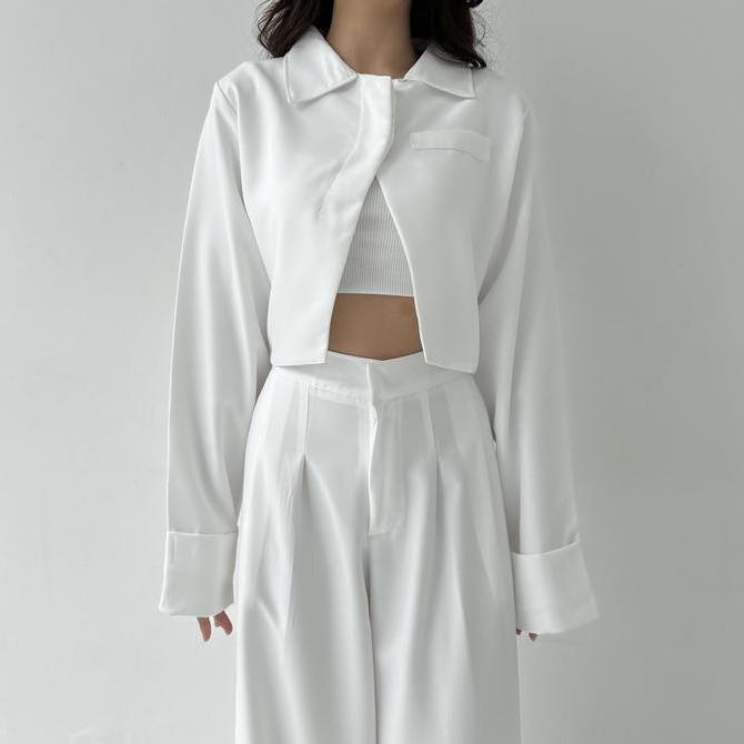 Fwbgy- Kit Blazer - Atasan Crop Outer Blazer Wanita Luaran Top Jacket Murah Baju Lengan Tangan Panja