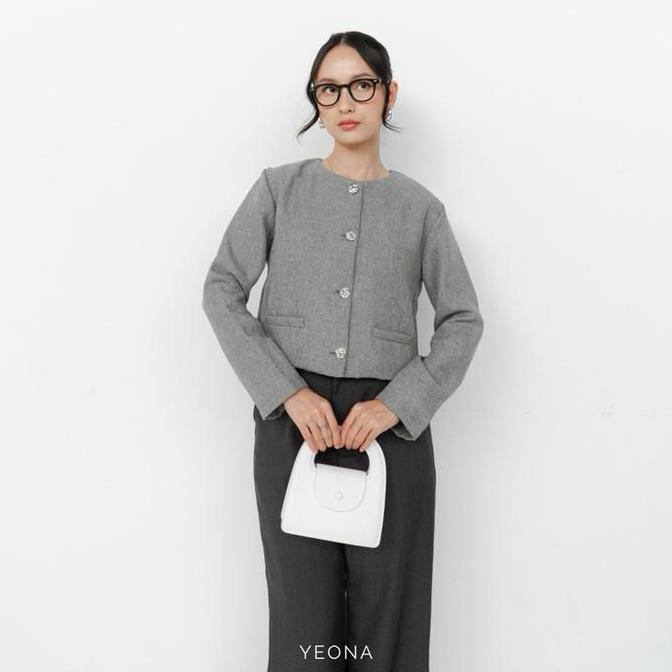 Fwbgy- Yeona - Clove Blazer | Semi Tweed Blazer