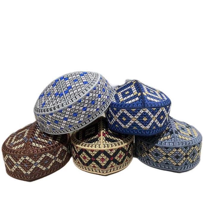 Uwouwo- (Bisa Cod) Peci Kopyah Shalat Pakistan Super Motif Permata / Peci Songkok Pakistan Full Bord