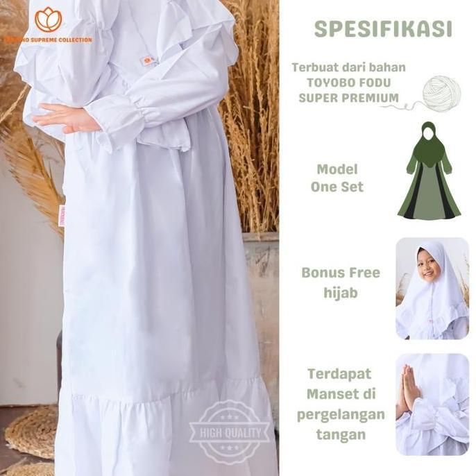 Orizano Gamis Anak Setelan Muslim Manasik Haji - GAMIS EMRAN baju lembut syari Panjang Toyobo Kerudu