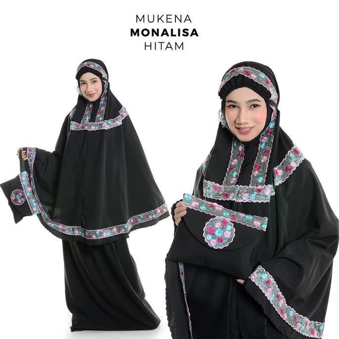 MUKENA DEWASA MONALISA HITAM (TERBAIK) (TERBARU) (TERMURAH)