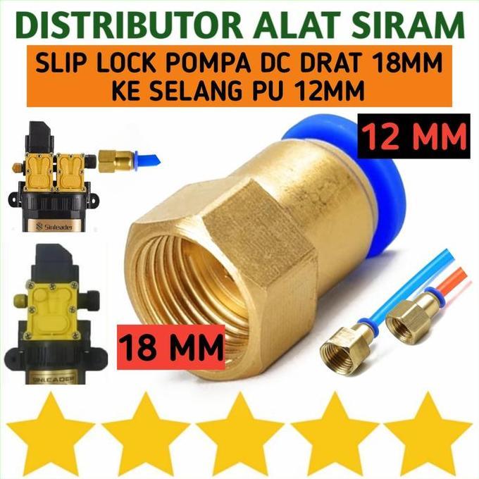 Fitting Pneumatic M18 X 12Mm Nepel Pompa Dc Drat 18Mm Selang Pu 12 Mm Terbaik