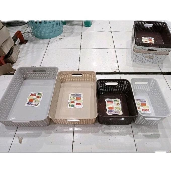 Storage- Keranjang Plastik Manhattan Keranjang Anyam Manhattan Basket Keranjang Asvita Serbaguna