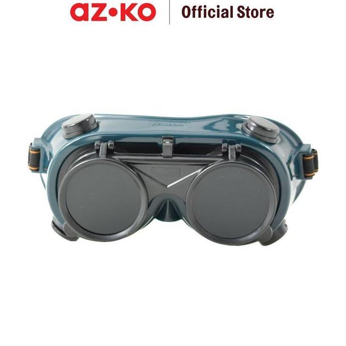 AZKO Krisbow Kacamata Pengaman Las Bulat Flip Up Kaca Las Kedok Las Pengaman Las Topeng Las Pelindun