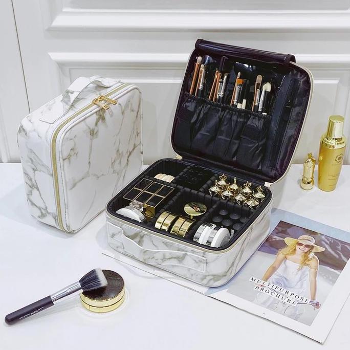 Tas Kosmetik MEWAH BESAR PREMIUM WATERPROOF - Make Up Travel Organizer Bag Wanita Tas Makeup Tas Mak