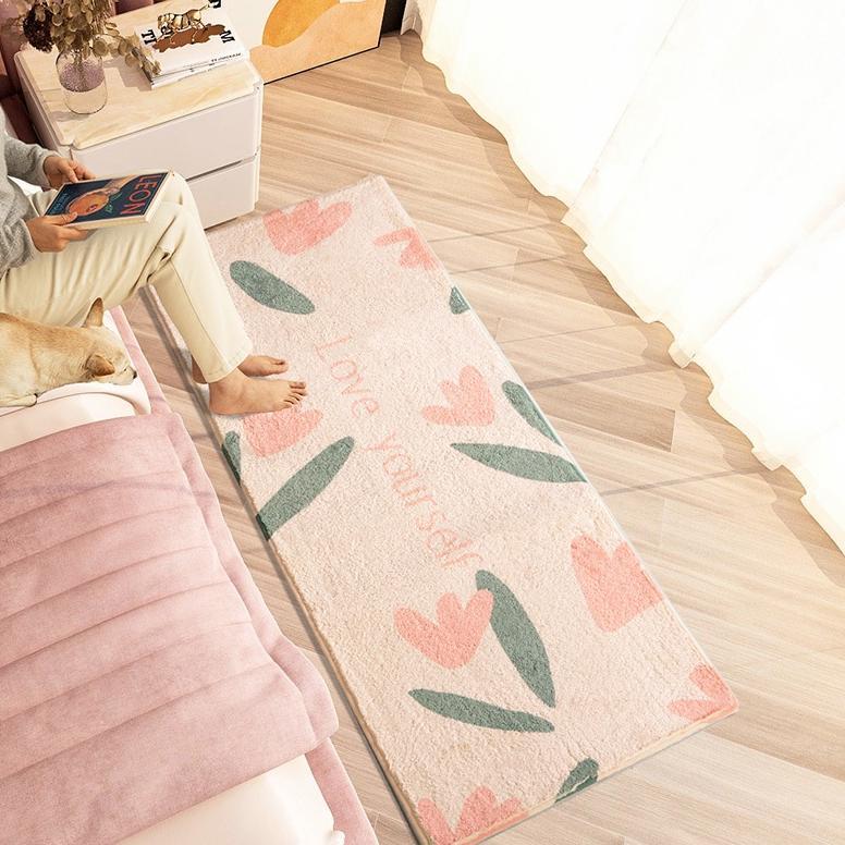 MULTICA Karpet bulu lembut Kamar Tidur Panjang 50x120cm karpet minimalis Kamar Tidur anti slip