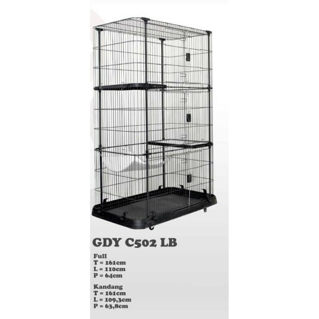 Kandang Tingkat Kucing / Kandang Jumbo 3 Tingkat + Ayunan / Cat Cage