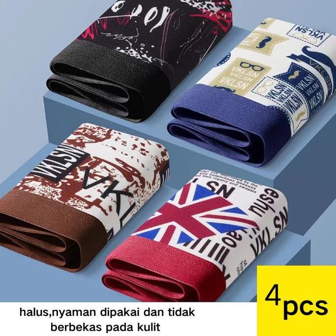 Realboy- Vimisu Celana Dalam Pria Motif Mewah Terbaru Bahan Adem Seamless Boxer Katun Nyaman Pendek 