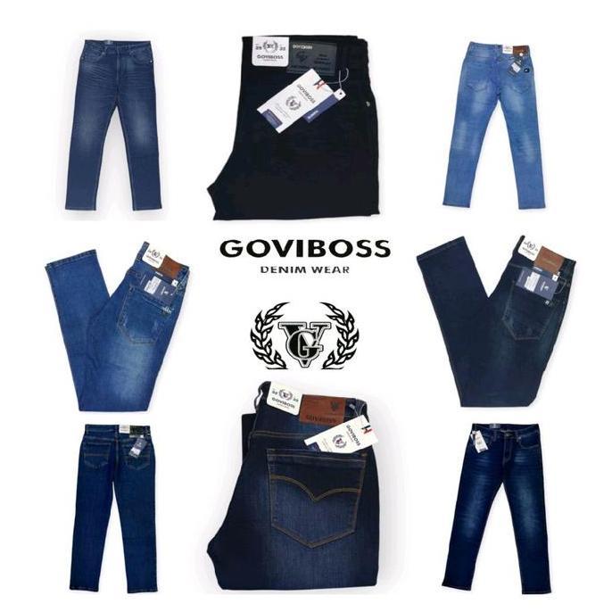 Celana Jeans GOVIBOSS STRETCH Fashion Panjang Size 29 - 38 Jeans Pria Slim Fit murah