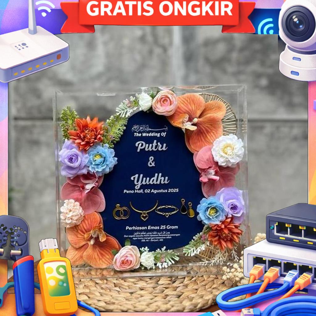 Bingkai Mahar Pernikahan Ukuran 30X30 /Frame Mahar Pernikahan Akrilik
