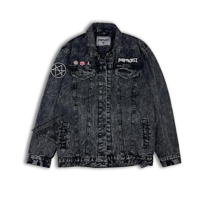 jacket jeans pria jaket jeans patch bordir bring me the horizon murah