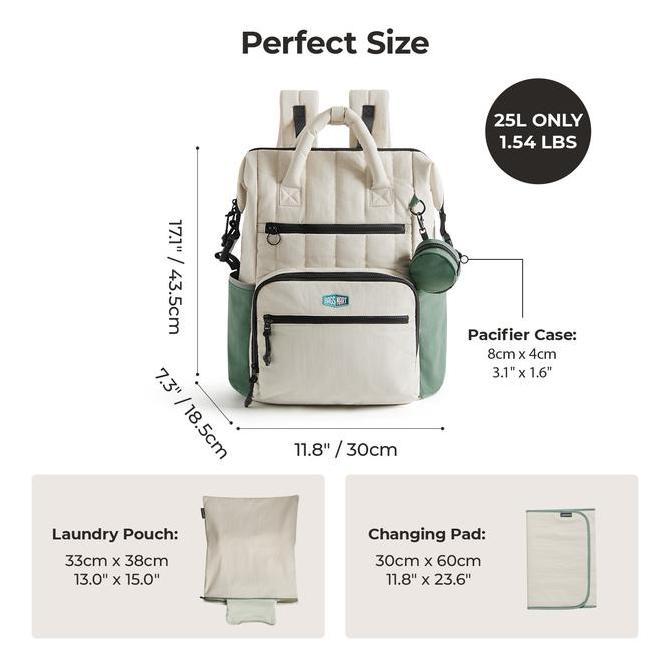 BAGSMART PAZ Tas Ransel Bayi 25L, Tas Travel Ringkas untuk Ibu & Ayah, Kapasitas Besar Anti Air deng