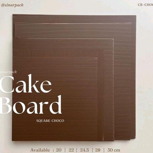 Tatakan Kue Plastik Coklat Kotak 30 CM / Alas Kue Plastik KOTAK / Cake Board Kotak Plastik Coklat