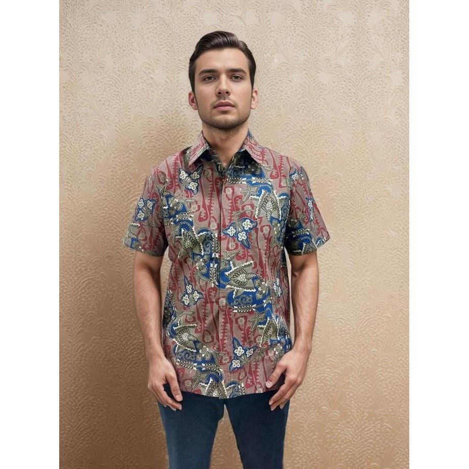 Sale Danar Hadi - Kemeja Batik Pendek Motif Parang Uwek - 7807.24 - Merah