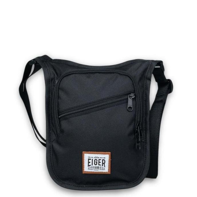 Tas Selempang Mini Eiger Passport Pouch Travel Black 910005016 Original