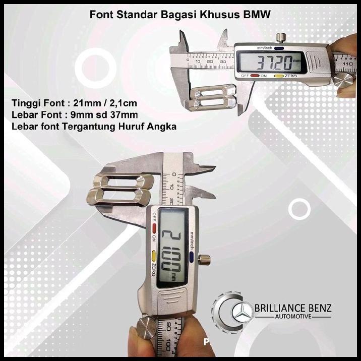 TERBARU EMBLEM TULISAN BAGASI BMW FONT STANDAR EMBLEM ANGKA HURUF BMW CHROME 
