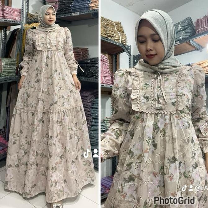 Sale Dress Katbol // Katun Bordir Bolong Premium Gamis Muslim Wanita