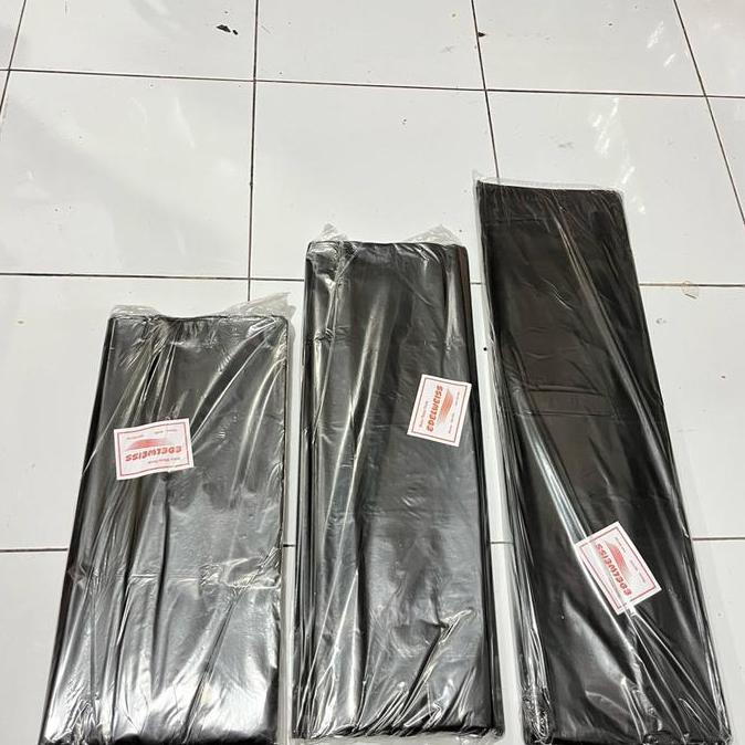 Mulsa Hitam Perak Kemasan 1 Kg Panjang 30-50 meter / Plastik Mulsa - Plastik Silver Tanaman (TERBAIK