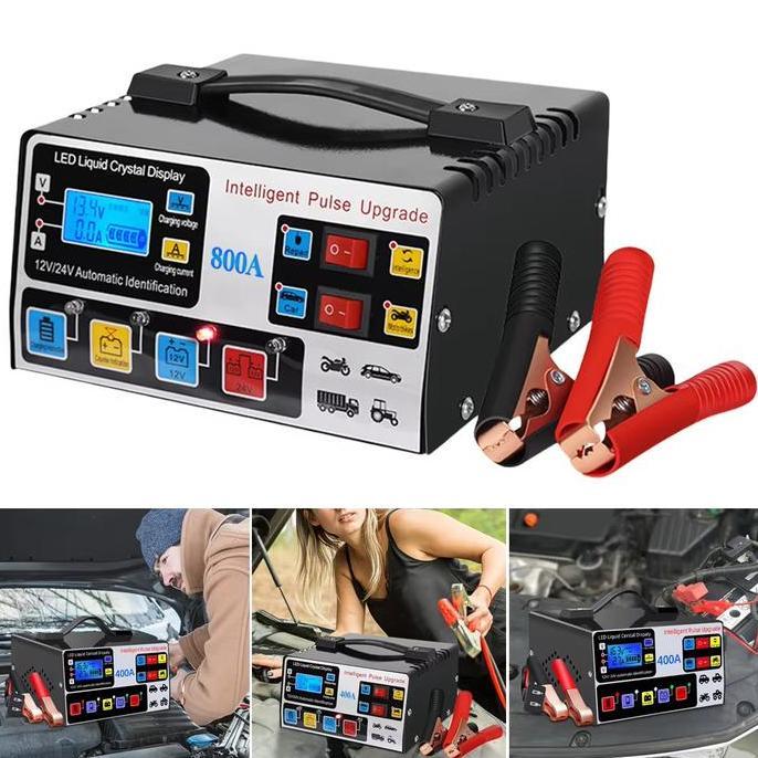 Charger Aki Otomatis Smart Intelligent 12v24v 400W 800AH Auto Repair Mobil Pengisi Daya Kendaraan Pe