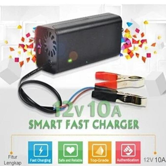 Charger AKI Mobil 10 A Cas Aki 100 Ampere - Smart Fast Charging