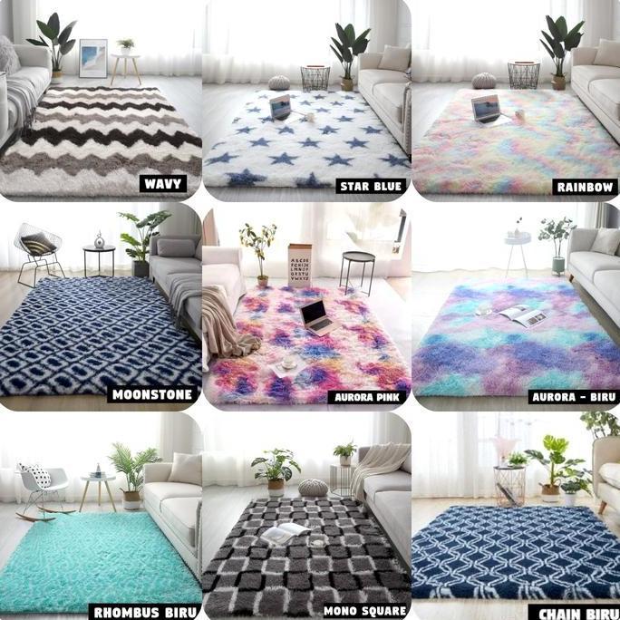 Promo [Cod] Zeita - 200X200 Karpet Bulu Ombre Lembut Tebal Bulu 4Cm Karpet Lantai Cod