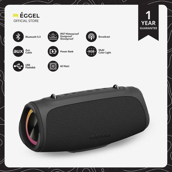 tokoeda - Eggel Terra 3 Max Waterproof Bluetooth Speaker with RGB Lights