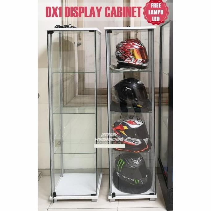 Allo- Tempat Helm Rak Kaca Minimalis Lemari Pajangan Display Cabinet Koleksi