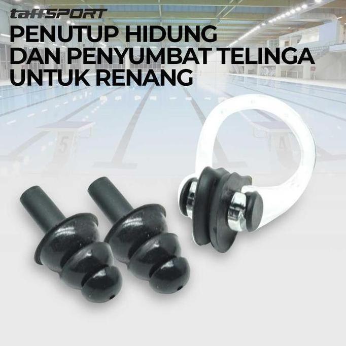 Tutup Penutup Hidung + Penyumbat Telinga Renang Silikon Set Berenang