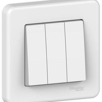 Fastrik- Saklar Triple Schneider Leona 1 Arah 3 Gang Leona Lna2100321