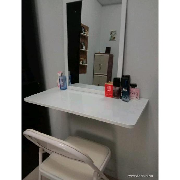 Allo- Custom Meja Lipat Dinding Furnitur Estetik Lipat Tempel Dinding Kayu Belajar Lesehan Gantung L