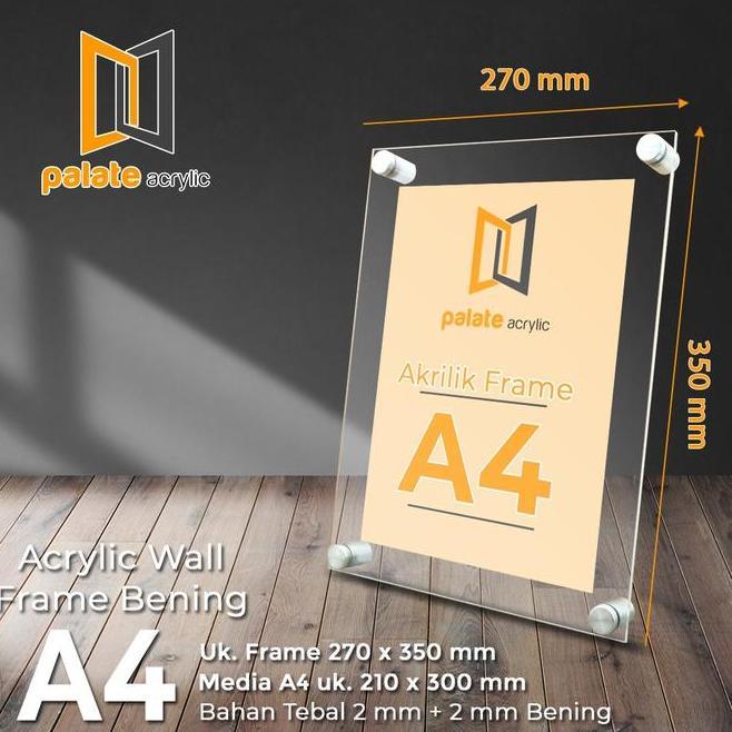 Akrilik Frame A4 Acrylic Frame A4 2Mm Landscape Portrait