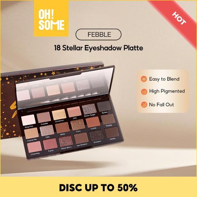 OHSOME-FEBBLE 18 colors  Stellar Make Up Eyeshadow Palette /baked eyeshadow /Glitter Eyeshadow /eyes