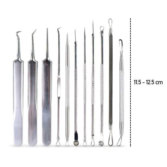 Alat Perawatan Wajah Pinset Pembersih Jerawat Komedo 11 Pcs Facial - ALAT KECANTIKAN