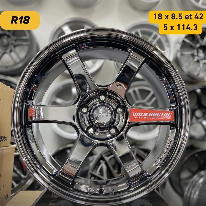 Velg Racing R18 Lebarr 8,5 Te37 Black Chrome Et 42 Velg Ring 18 Hrv Ruah Xpander Terios Crv Wuling A