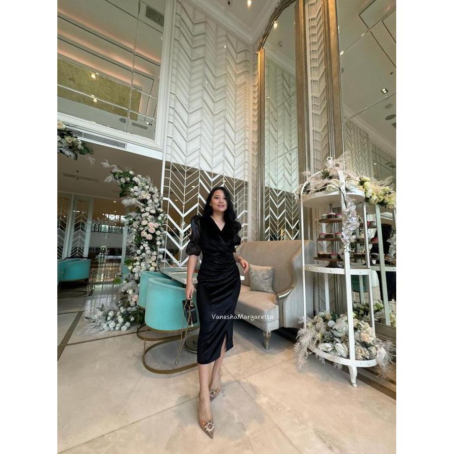 Termurah [Vm] - 9021 - Dress Pesta / Dress Bludru Murah / Dress Pesta Bludru