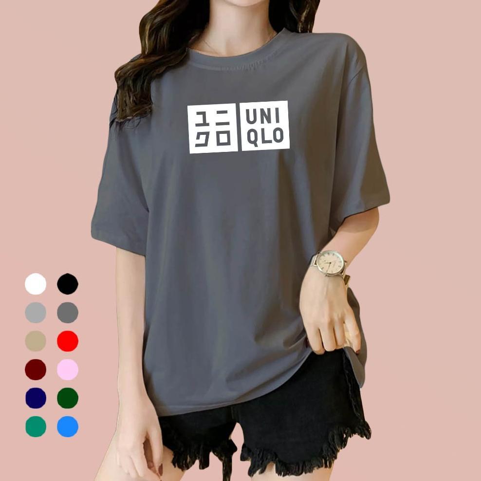 BIG SALE KAOS WANITA UNIQLO 2 KAOS DISTRO CEWEK ATASAN WANITA LENGAN PENDEK BAJU CEWEK BAHAN KATUN 3