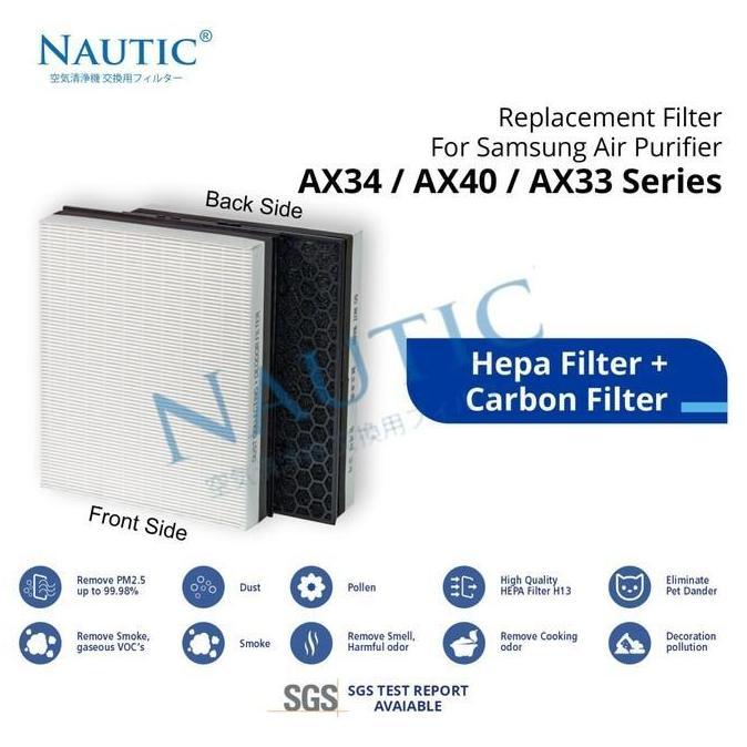 Coolwe- Filter Samsung Air Purifier Ax40 Ax34 Hepa Filter Samsung Ax34R Ax40R