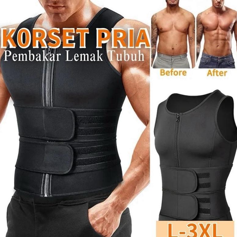 Korset Pembentuk Badan Pria / Korset Sixpack / Korset Pembentuk Pengecil Badan Pria /Shaper Waist Tr