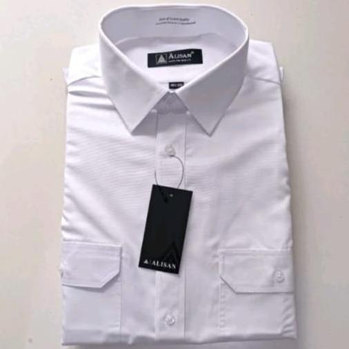 (BEST SELLER) BAJU KEMEJA SERAGAM DINAS PDH PILOT PUTIH ALISAN LENGAN PENDEK PRIA HEM ATASAN UNIFORM