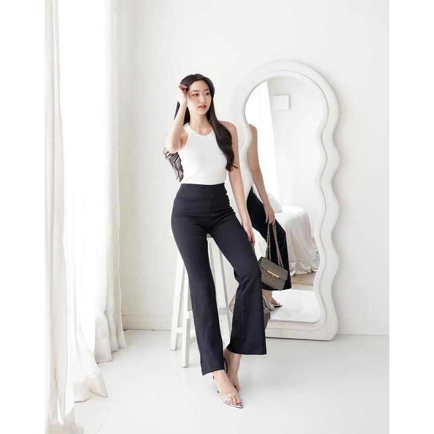 Griloff- Selena Highwaist Cutbry Pants / Celana Panjang Cutbry Wanita Pink / Celana Panjang Premium 