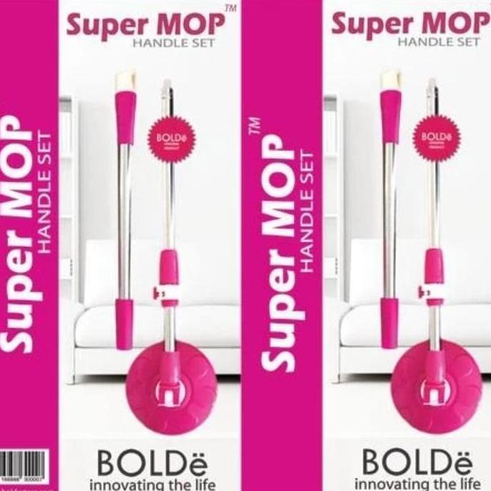 Clapix- Bolde : Super Mop Handle Set / Gagang Tongkat Kepala Pel Spin Mop