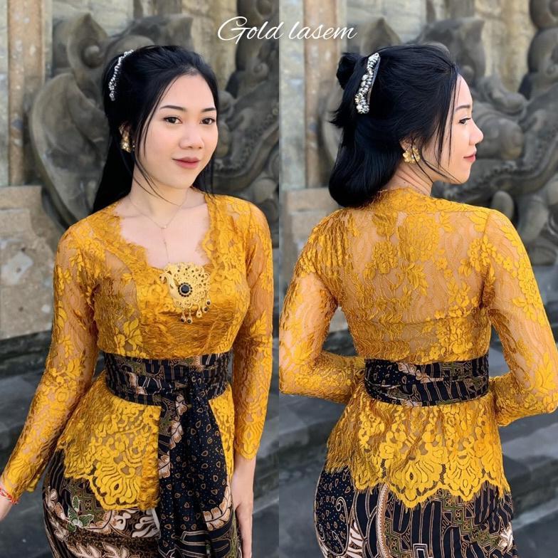hot kebaya bali jadi brokat semi prancis metalik | kebaya bali brokat semifrance metalik premium