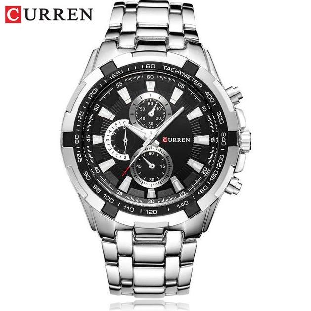 Hot Curren 8023 Jam Tangan Pria Analog Stainless Steel Chronograph Tidak Aktif 46Mm Currenos