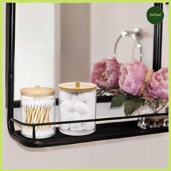 Tempat Kapas Cotton Bud Toples Plastik Make Up Organizer