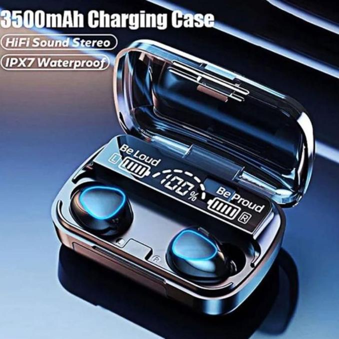 DV178 >> Headset Bluetooth M-10 Tampilan Digital Cerdas Earphone Gaming Bluetooth TWS + Powerbank Di