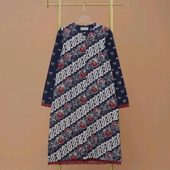 Promo Tunik Wanita Batik " Kina" Navy