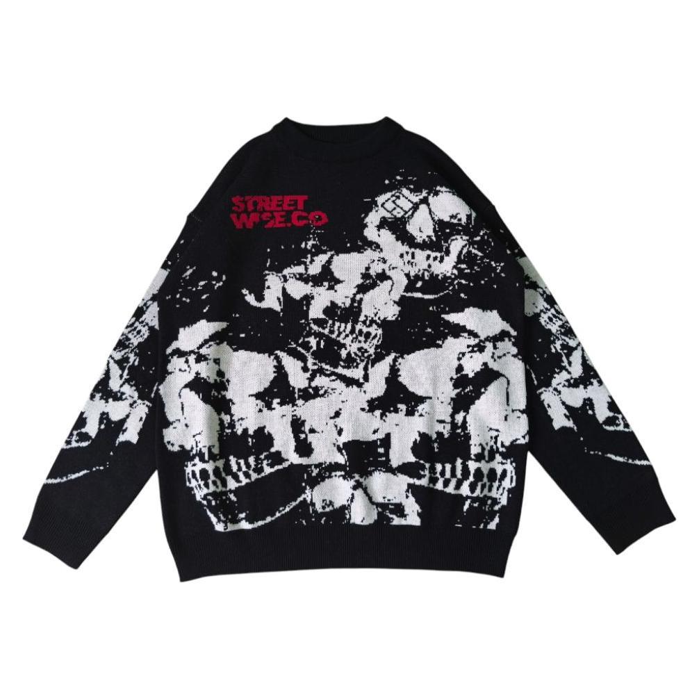 BEST SELLER STREETWISE KNIT SWEATER SKULL BLACK | SWEATER RAJUT UNISEX PREMIUM