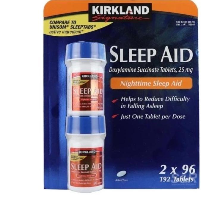 kirkland sleep aid doxylamine  succinate 25mg  sleeping, supplements tidur