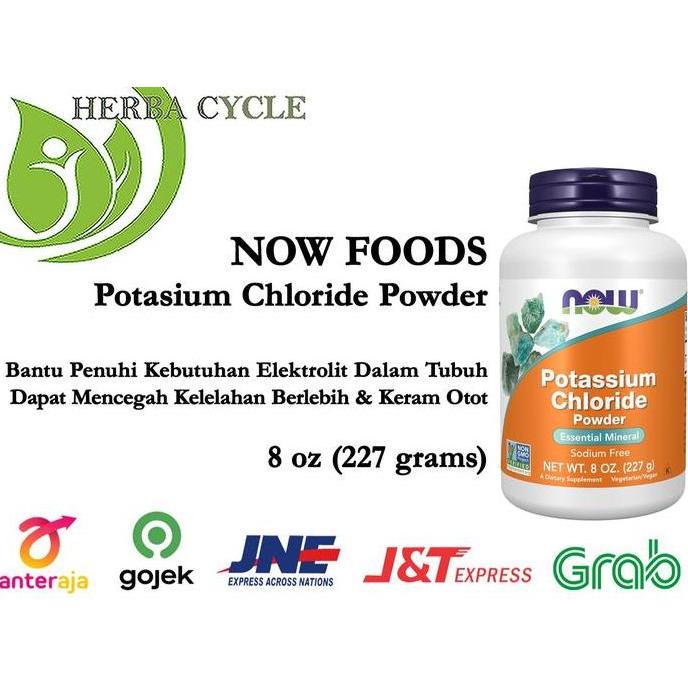 Now Food Potassium Chloride Powder 227 gram Now Potasium bubuk No Sodium